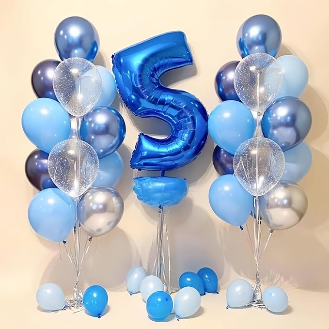 40'' Blue Number 1 Balloons, Giant Self Inflating Foil Number Balloons Set 0-9 - Image 6