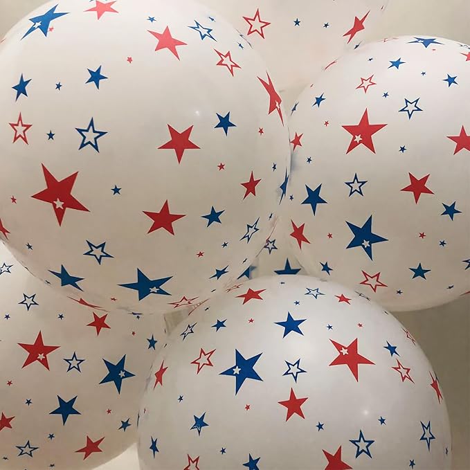 12 Inch Printed Star White Balloons - Image 7