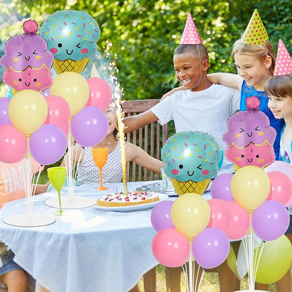 4 Sets Ice Cream Birthday Party Balloons Stand Kit - Image 7