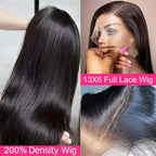 Lemoda 13x6 Full Lace Frontal Wig 180% Density Straight Lace Front Wigs Human Hair HD Transparent Lace Glueless Wig Pre Plucked 15A Brazilian Virgin Human Hair Wigs for Women 20 Inch