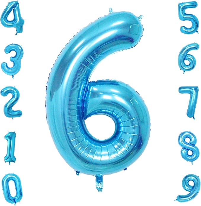 40 Inch Blue Number Balloons, Helium Mylar Foil Number Balloons by Unknown