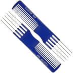 Lift Teasing Comb and Hair Pick - 2 Pack Stainless Steel - Chemical and Heat Resistant Detangler - Anti Static Comb For All Hair Types - By Cantor