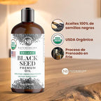 NaturoBliss Organic Black Seed Oil 100 Virgin Cold Pressed Omega 3 6 9 Super Antioxidant for Immune Support, Joints, Mobility, Digestion, Hair Skin Vegan, Gluten-Free, Non-GMO USDA Certified 8oz