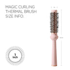 Magic Curling Round Brush (1 Inch) - Non-electronic, Self-Standing Round Brush, Great Blowout, Ceramic Coated Barrel, Quick Styling, Ionic Thermal Barrel, Volumizer, Styler
