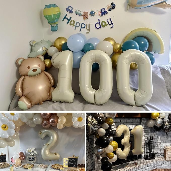 40 Inch Beige Number 7 Balloons - Image 7