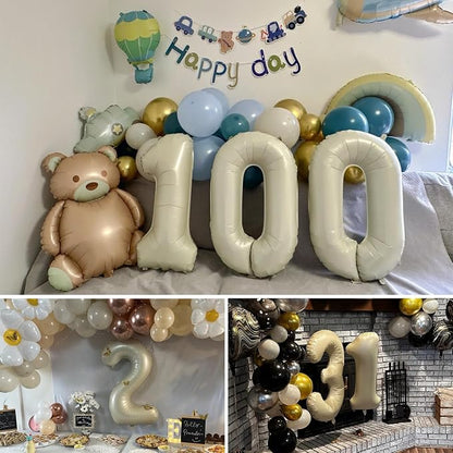 40 Inch Beige Number 7 Balloons - Image 7