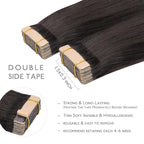 WENNALIFE Tape in Hair Extensions Human Hair, 20pcs 40g 12 inch Dark Brown to Chestnut Brown and Dirty Blonde Highlighted Remy Hair Extensions Straight Human Hair Tape in Extensions Skin Weft