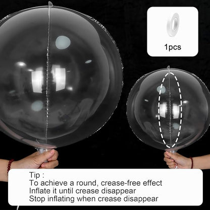 12Pcs Clear Round Foil Balloons - Image 5