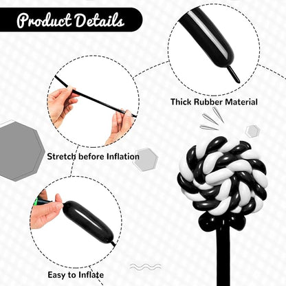100Pcs Black 260 Balloons, Long Balloon - Image 3