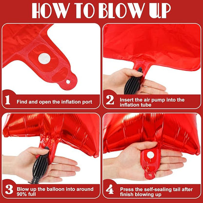 20 Pcs Star Balloons, 18 Inch Red Star Foil Balloons, Stars Shaped Balloon - Image 6