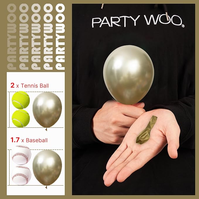 PartyWoo Metallic Gold Balloons 50pcs Chrome Gold Color 5 Inch | Balloons - Image 3