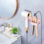 Hair Dryer Holder Wall Mounted, Hair Straightener Holder Metal, Adhesive Blow Dryer and Hair Straightener Holder, Bathroom Bedroom Hair Tool Organizer for Flat Iron,Curling Iron,Hairdryer