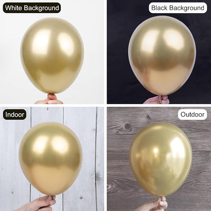 Ouddy Party 129Pcs Metallic Gold Balloons Different Sizes of 18 12 10 5Inch | - Image 4