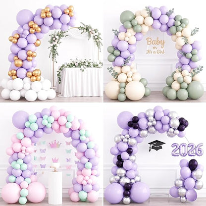 104pcs Pastel Purple Balloons Garland Arch Kit, 18 12 10 5 Inch | Macaron Light - Image 5