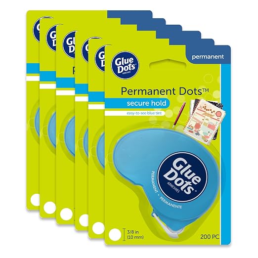 Glue Dots 6-Ct. Dot N' Go Dispenser Set, 200 Permanent Dots Each by GlueDots