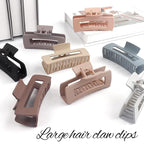 Large Nonslip Matte Neutral Claw Hair Clips for Thick, Thin or Curly Hair - 8 Strong Hold Jumbo 4.1 Inch Jaw Clips for Women and Girls