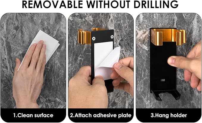 2 Pack Hair Tool Organizer Wall Mount, Adhesive Holder for Curling Iron, Flat Iron, Straightener, Damage-Free Bathroom Vanity Storage with Cord Wrap (White)