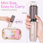 Cordless Curling Iron Brush, 3-in-1 Portable Curling Iron, 2024 New Hair Straightener Comb, 7000Mah USB Rechargeable Travel Hair Curler for Women, Pink