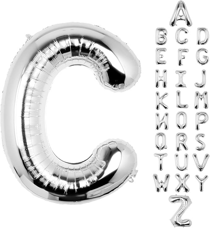 Letter Balloons Silver 40 Inch C Large Big Foil Mylar Balloon | by Unknown