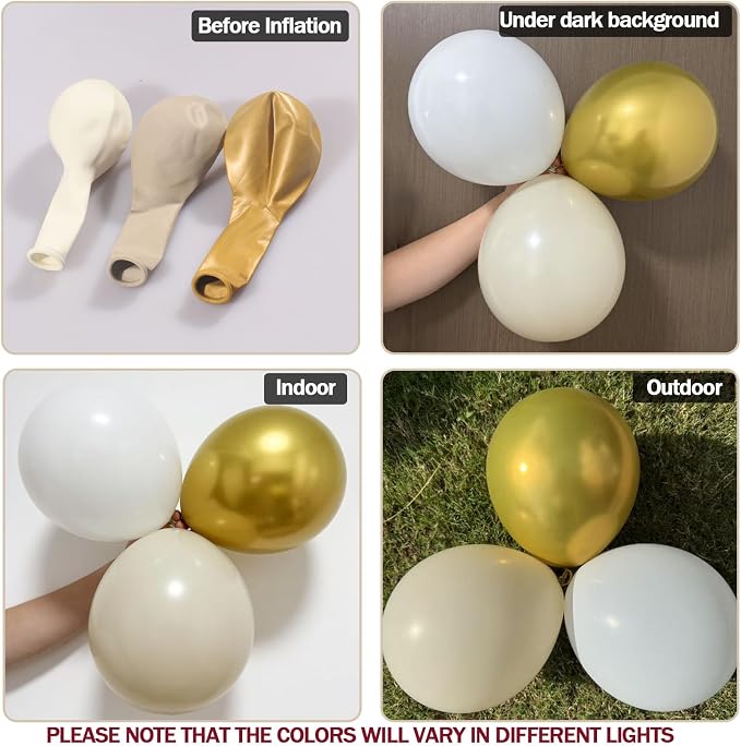 White Sand Gold Balloons Garland Arch Kit - Image 3