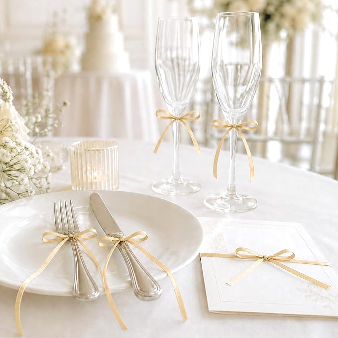 KINGLAKE Champagne Gold Satin Ribbon - Image 6