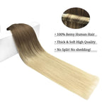 DOORES Hair Extensions Real Human Hair, Ash Brown to Platinum Blonde 150g 9pcs 18 Inch, Clip in Extensions Human Hair Natural Remy Clip in Hair Extensions Silky Straight Thick Human Hair Extensions