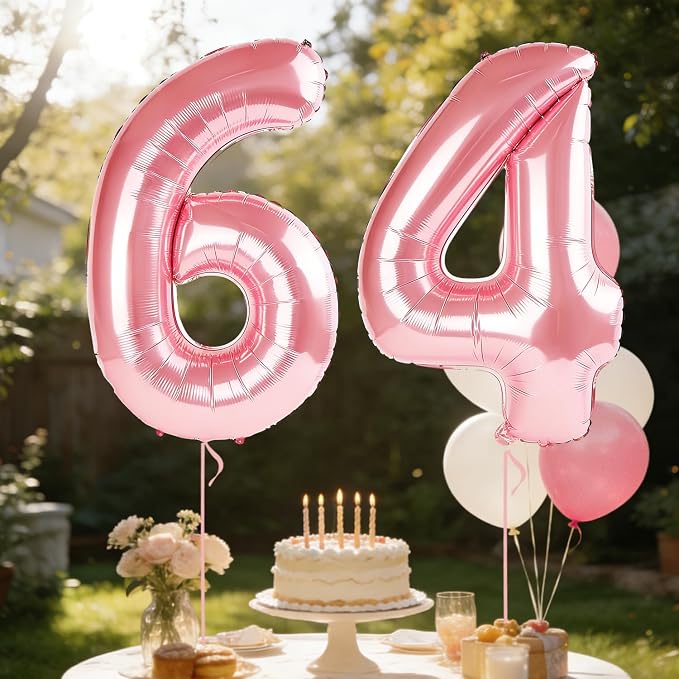 40 Inch Number 64 Balloons for 64th Birthday Party Decorations, 0-100 Jewelry - Image 3