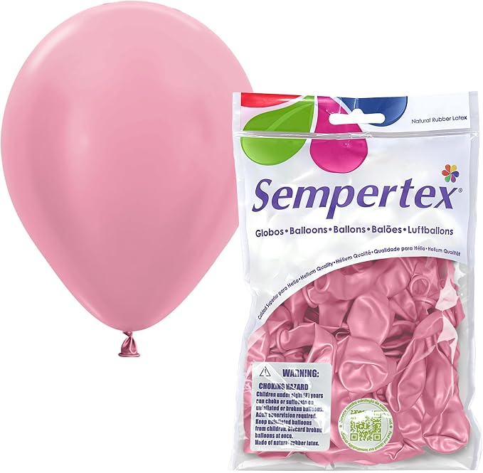 Sempertex Round Pearl Pink Balloons, 5 Inch, Graduation, Baby Shower, by Sempertex