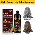 Light Brown Hair Dye Shampoo for Women Men, Natural Brown Hair Color Shampoo 3 In 1, Instant Light Brown Hair Dye Colors in Minutes, Herbal Ingredients Shampoo Hair Dye 500ml