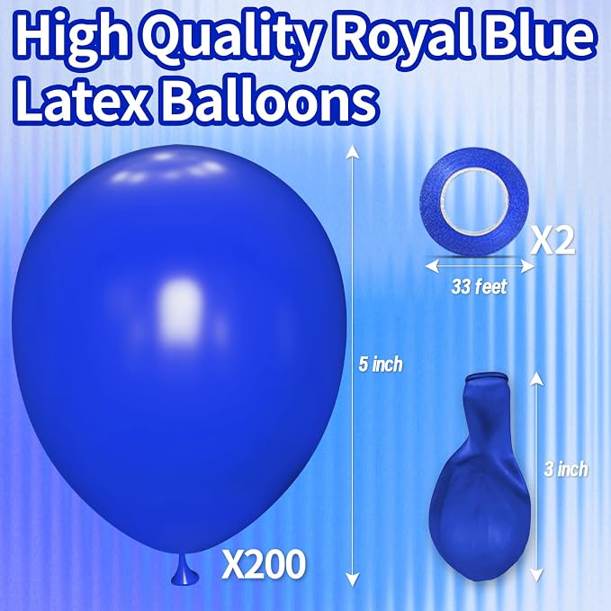 200pcs Royal Blue Balloons 5 Inch, Small Mini Latex Balloons - Image 2