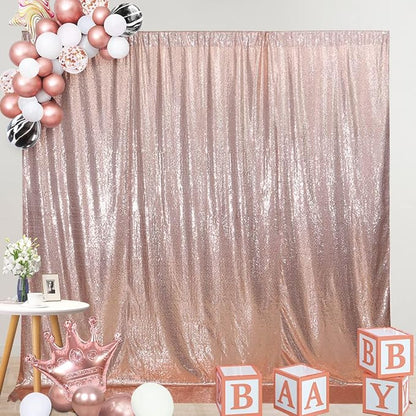 SquarePie 20x10ft Rose Gold Sequin Backdrop, High Density Non-Transparent - Image 8