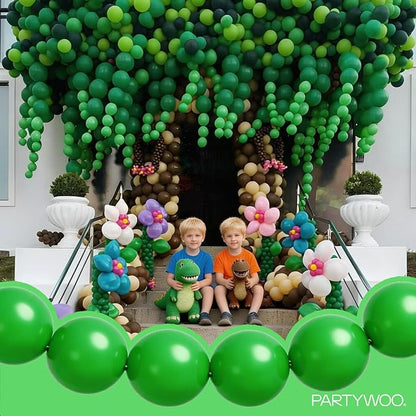 PartyWoo Green Linking Balloons 100pcs 12 Inch Green Link Balloons | - Image 3
