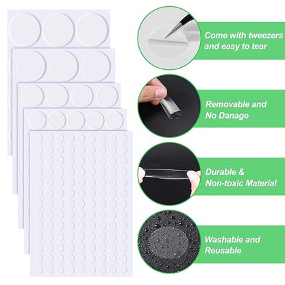 268PCS Sticky Tack for Wall Hanging, Double Sided Dots in Different Size - Image 6