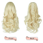 Ponytail Extension, Clip on Ponytails for Women, 12" Claw Clip in Short Curly Wavy Pony Hair Extension for Women - Bleach Blonde