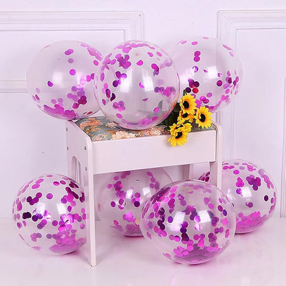 50pcs Hot Pink Foil Confetti Balloons, 12 inch Latex Balloon - Image 4