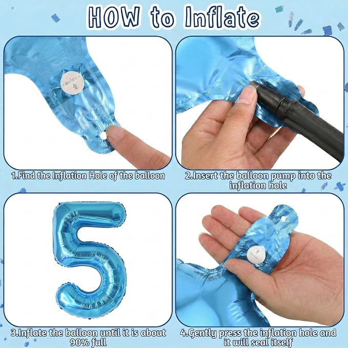 Light Blue Number 15 Balloon 40 Inch, Foil Numeral - Image 5