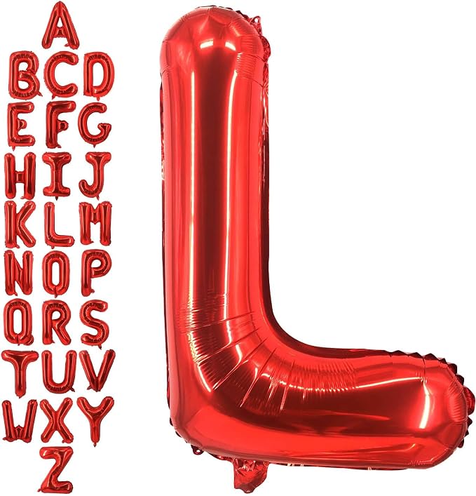 40 Inch Red Letter L Balloons, DIY Phrase Foil Alphabet Letter L Balloons DIY by LHOAVWE