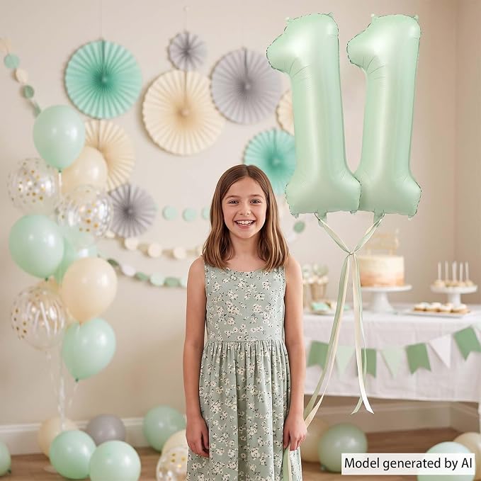 Olive Green Number 11 Balloon 40 Inch, Wall Display - Image 7