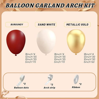 Burgundy Balloon Garland Arch Kit - Image 2