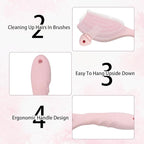 Hair Brush Set, Professional Styling Tools with Combs and Accessories, Pink, Gift Box Included (Pink Brush+Black Brush)