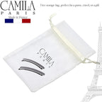 Camila Paris CP3375 French Hair Barrettes Clips for Women, Handmade, Girls Side Slide-in Barrette Clip, Hair Accessories for Women. Strong Hold No Slip Grip Fashion Durable Styling, Made in France
