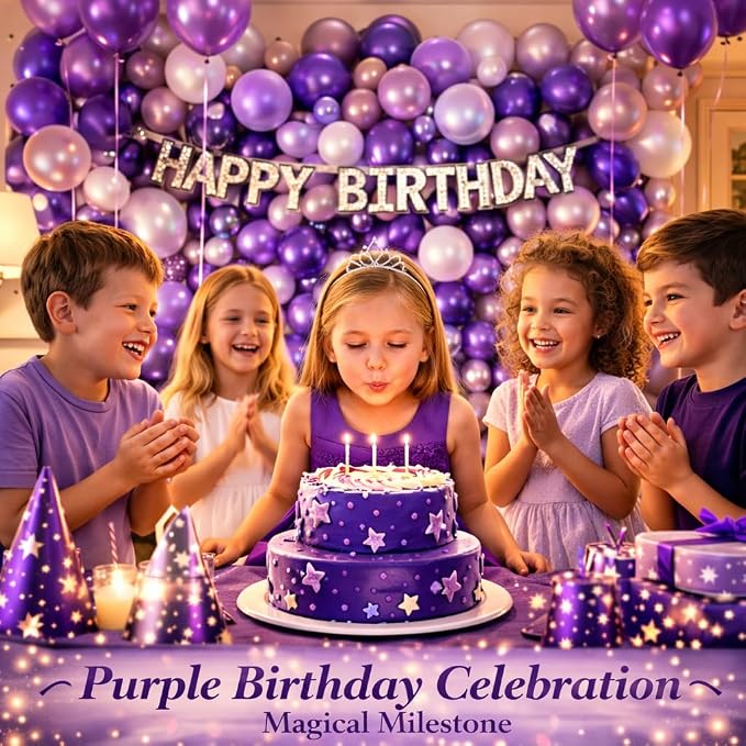 Dark Purple Latex Party Balloons，100 Pack 12 Inch Round Helium Purple Balloons - Image 2