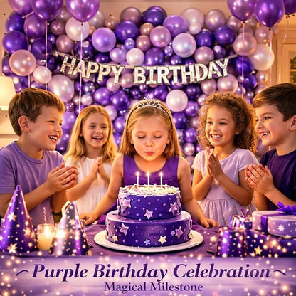 Dark Purple Latex Party Balloons，100 Pack 12 Inch Round Helium Purple Balloons - Image 2