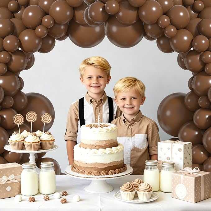 164Pcs Brown Balloons Garland Arch Kit Different Sizes | 18 12 10 5 inch Dark - Image 3