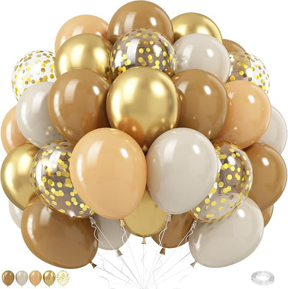 Brown and Gold Balloons, Latex Helium Balloon by KEPMOV