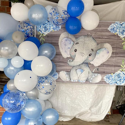 Metallic Blue White Balloons, 60 Packs 12 Inch Royal Blue Baby Blue Confetti - Image 7