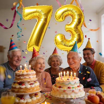 40 Inch Number 73 Balloons for 73rd Birthday Party Decorations, 0-100 Gold - Image 2