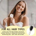 Mini Hair Brush,Cute Detangling Travel Hair Brush,Soft Bristles for Effortless Tangle Removal,Detangler Hairbrush for Women Men Boys Girls Kids Wet Dry All Hair Types (Brown Cow, Mini)