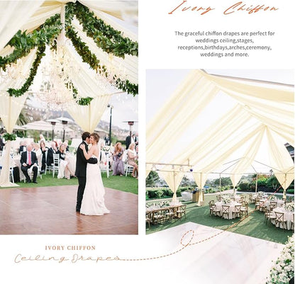 6 Panels Beige Ceiling Drapes for Wedding Ceiling Drapes 5ftx10ft Wedding Arch - Image 6