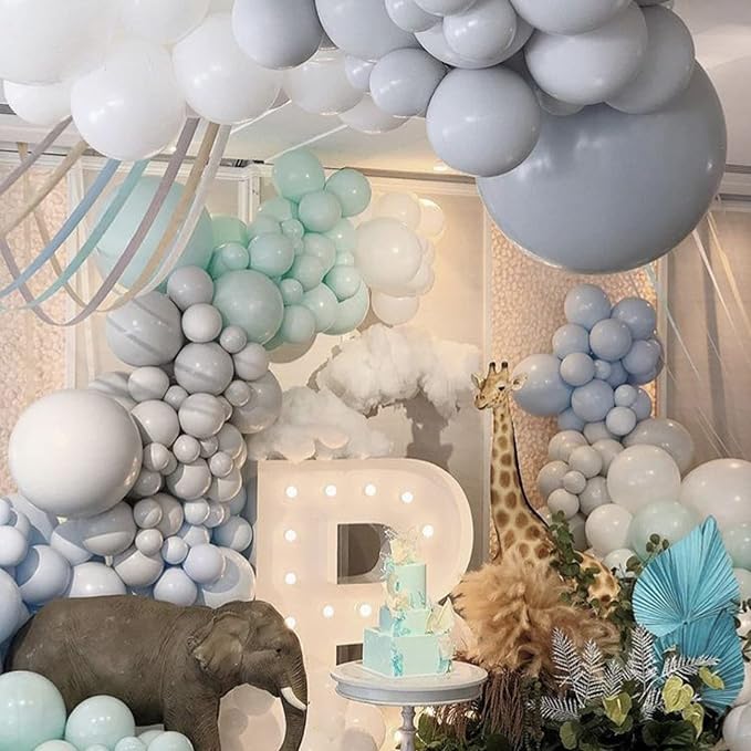 Voircoloria 130pcs Gray Balloons Garland Arch Kit, 18 12 10 5 Inch | - Image 5